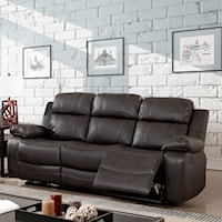 Transitional Padded Reclining Sofa with Pillow Arms