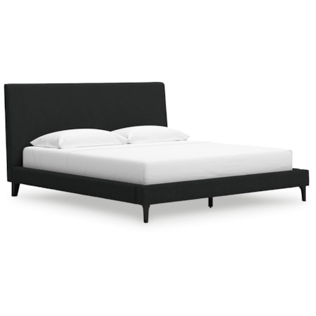 King Upholstered Bed With Roll Slats