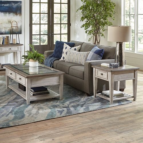 Farmhouse 3-Piece Occasional Set with Decorative Ceiling Tiles