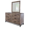 International Furniture Direct Blacksmith 6-Drawer Dresser