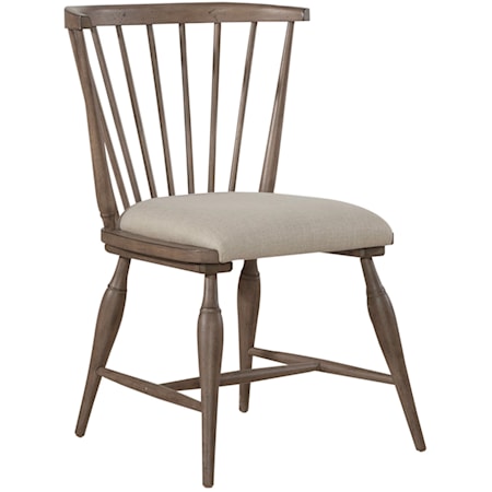 Transitional Upholstered Windsor Chair with Splayed Legs