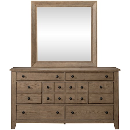 Dresser and Mirror Set