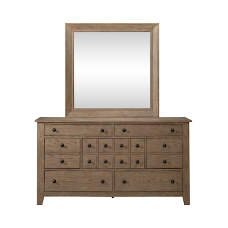 Dresser and Mirror Set