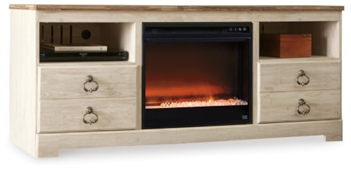 64" TV Stand With Electric Fireplace
