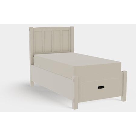 American Craftsman Twin XL Panel Bed with Footboard Storage
