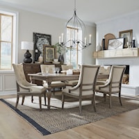 7-Piece Transitional Dining Set with Leaf Insert
