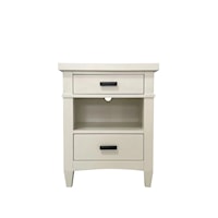 Modern Farmhouse 2-Drawer Nightstand with