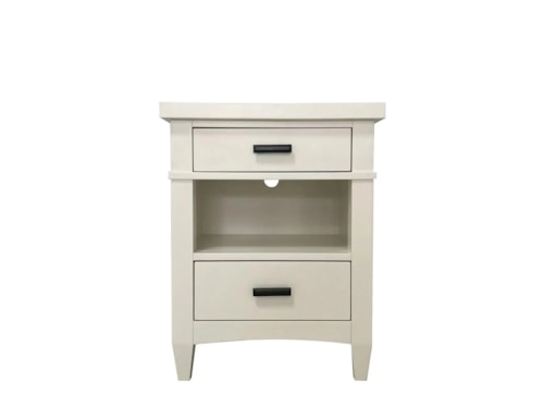 Farmhouse Nightstand with Cord Management