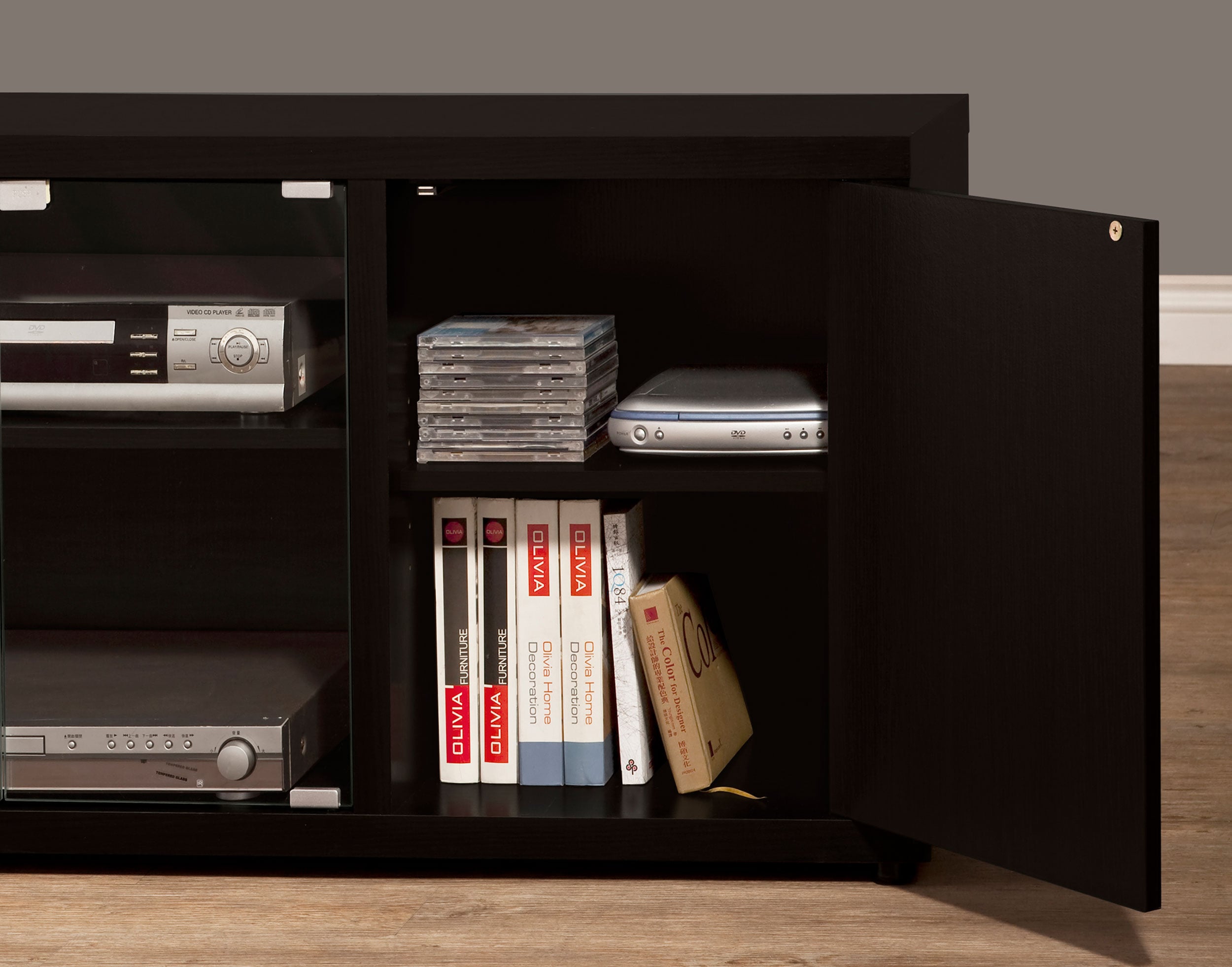 Ames TV Console w/ Magnetic-push Doors