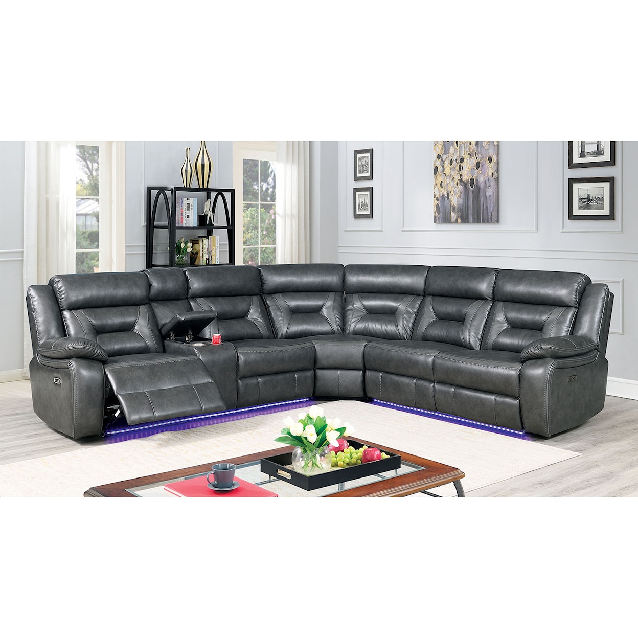 Furniture of America Omeet Power Sectional
