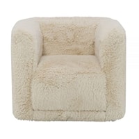 Casual Swivel Chair with Fur Upholstery