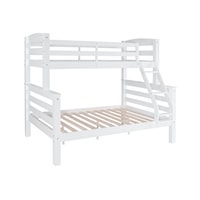 Rustic Twin Full Bunk White