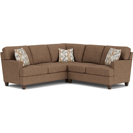 Contemporary Sectional Sofa with Track Arms