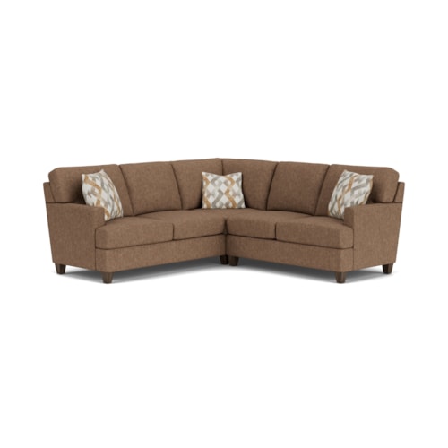 Contemporary Sectional Sofa with Track Arms