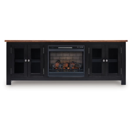 76" TV Stand With Electric Fireplace