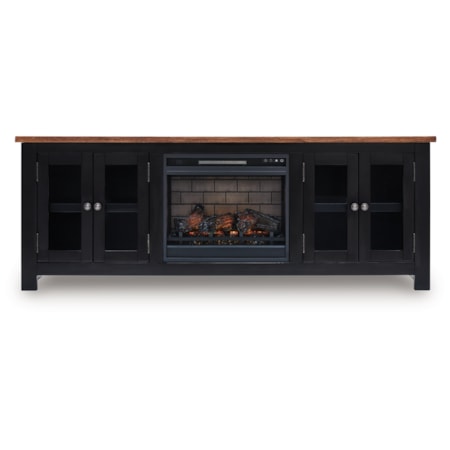 76" TV Stand With Electric Fireplace