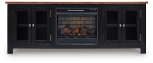 76" TV Stand With Electric Fireplace