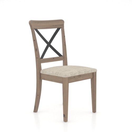 Industrial Customizable Side Chair with Metal X-Back