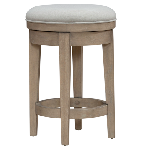 Contemporary Upholstered Swivel Console Stool