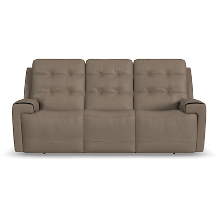 Casual Power Reclining Sofa with Power Headrests and USB Charging