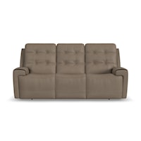 Casual Power Reclining Sofa with Power Headrests and USB Charging