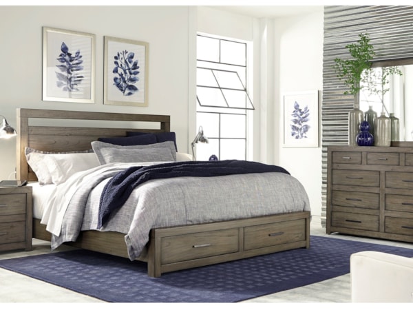 4-Piece Queen Storage Panel Bed