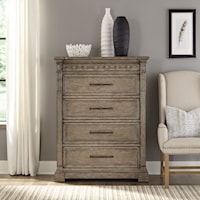 Transitional Five-Drawer Chest with Hidden Drawer