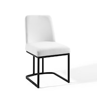 Sled Base Upholstered Fabric Dining Side Chair