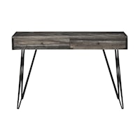 Contemporary 2-Drawer Console Table with Open Angled Metal Legs
