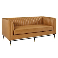 Channel Leather Loveseat