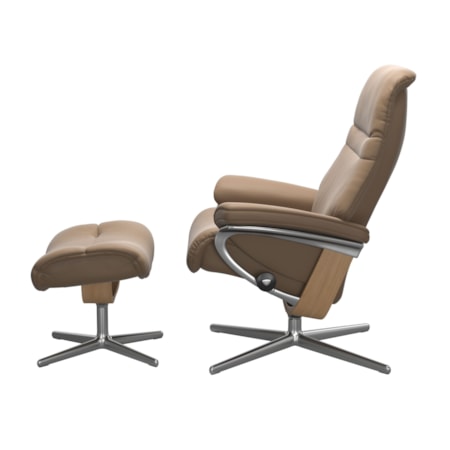 Small Reclining Chair with Cross Base