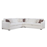 Transitional 3-Piece Wedge Sectional Sofa with Throw Pillows