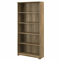 Cabot Tall 5 Shelf Bookcase in Reclaimed Pine