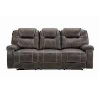 Dual Recliner Sofa in Chocolate Faux Leather