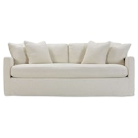Casual Full Sleeper Sofa with Slipcover and Throw Pillows
