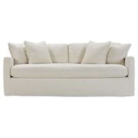 Casual Queen Sleeper Sofa with Slipcover and Throw Pillows