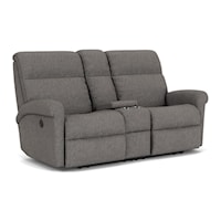 Casual Manual Reclining Loveseat with Cupholder Storage Console