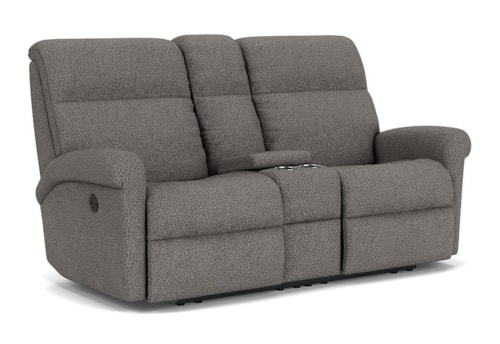 Casual Manual Reclining Loveseat with Cupholder Storage Console