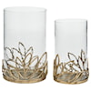 Ashley Furniture Signature Design Accents Pascal Antique Gold Finish Candle Holder Set