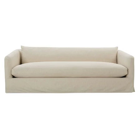 Contemporary 76" Sofa with Slipcover and Bench Cushion