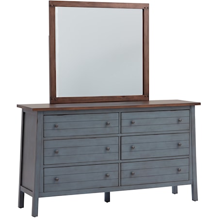 Dresser and Mirror Set