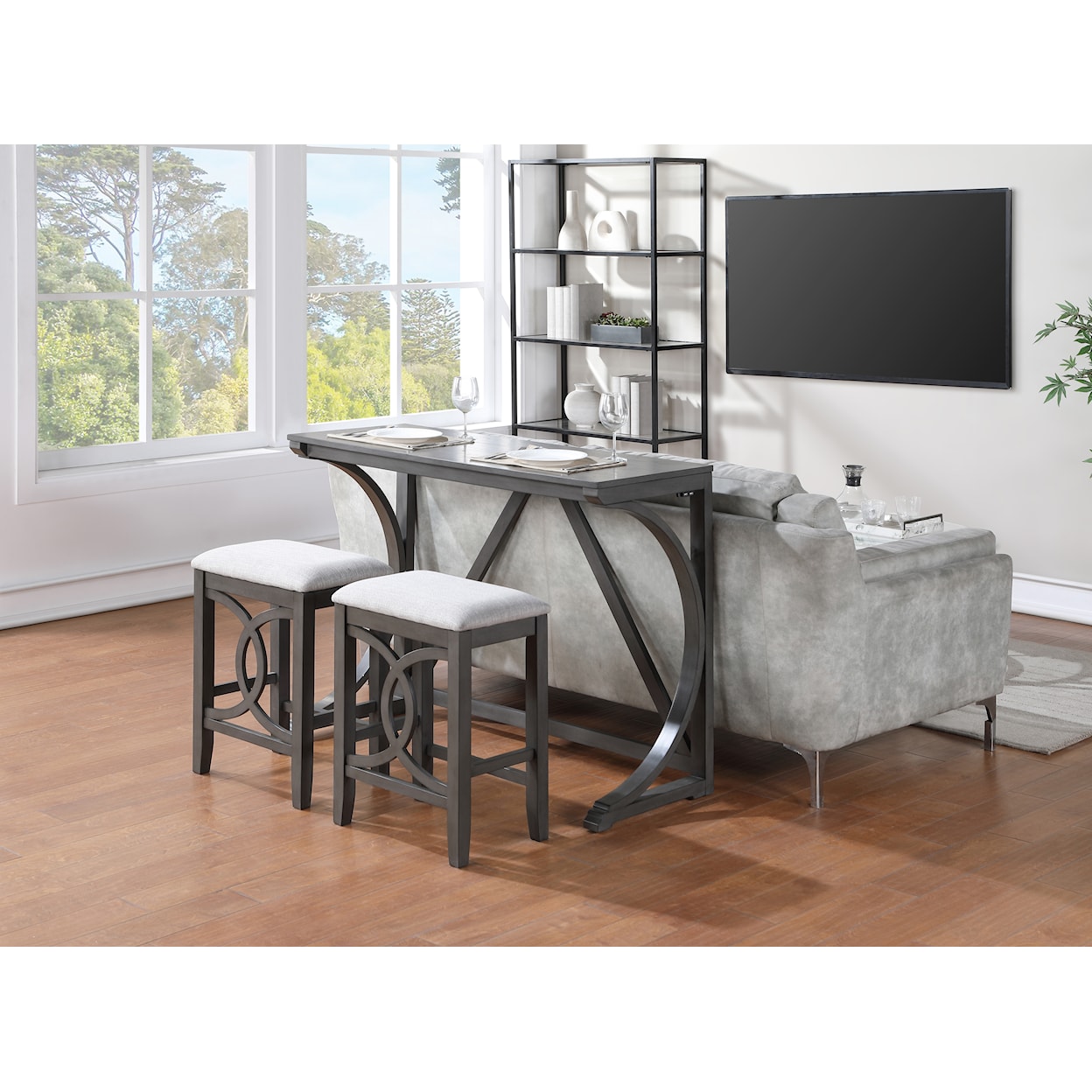 New Classic Furniture Bella Counter Sofa Table Set