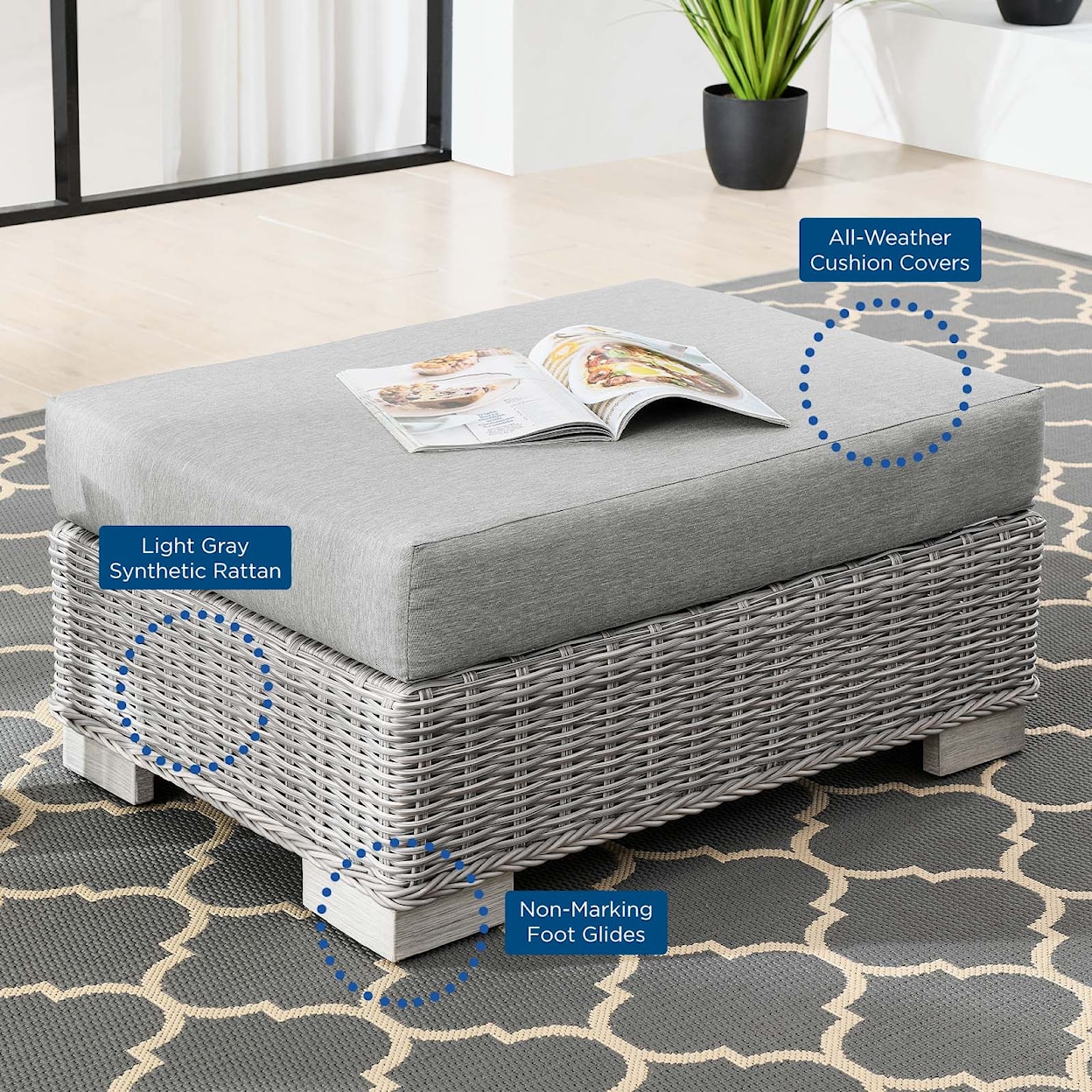 Modway Conway Outdoor Ottoman