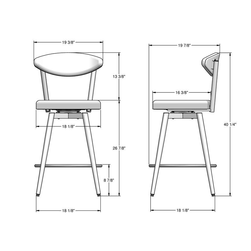 Amisco Wilbur Upholstered Counter Height Swivel Stool