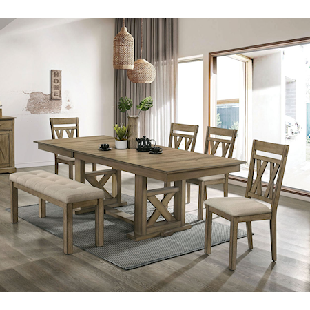 6-Piece Dining Set w/ Bench