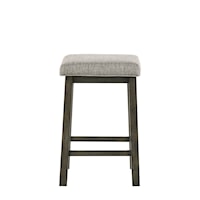 Rustic Bar Stools with Upholstered Seats