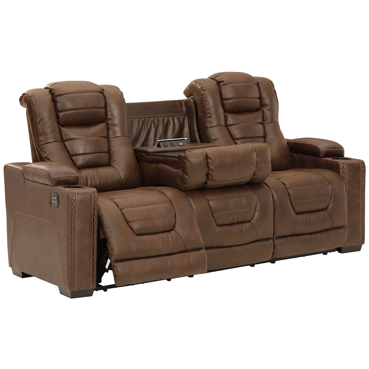 Michael Alan Select Owner's Box Power Reclining Sofa w/ Adjustable Headrests