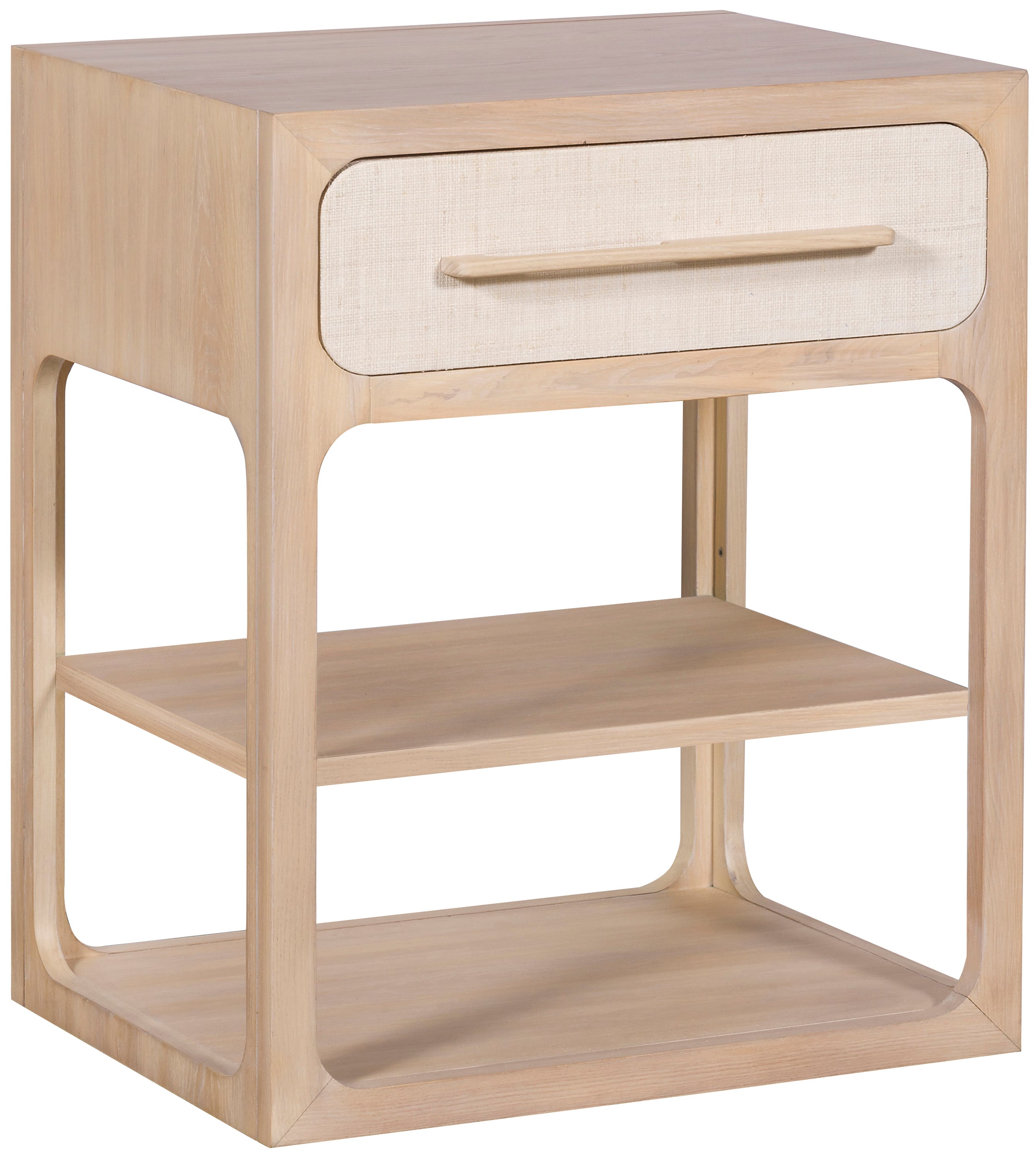 Nightstand with 2 Shelves and a Drawer