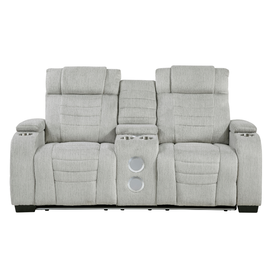 Dual Manual Reclining Console Loveseat