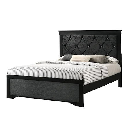 King Bed with Upholstered Headboard